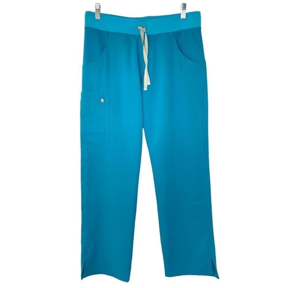 Figs teal Kade cargo scrub pants small petite